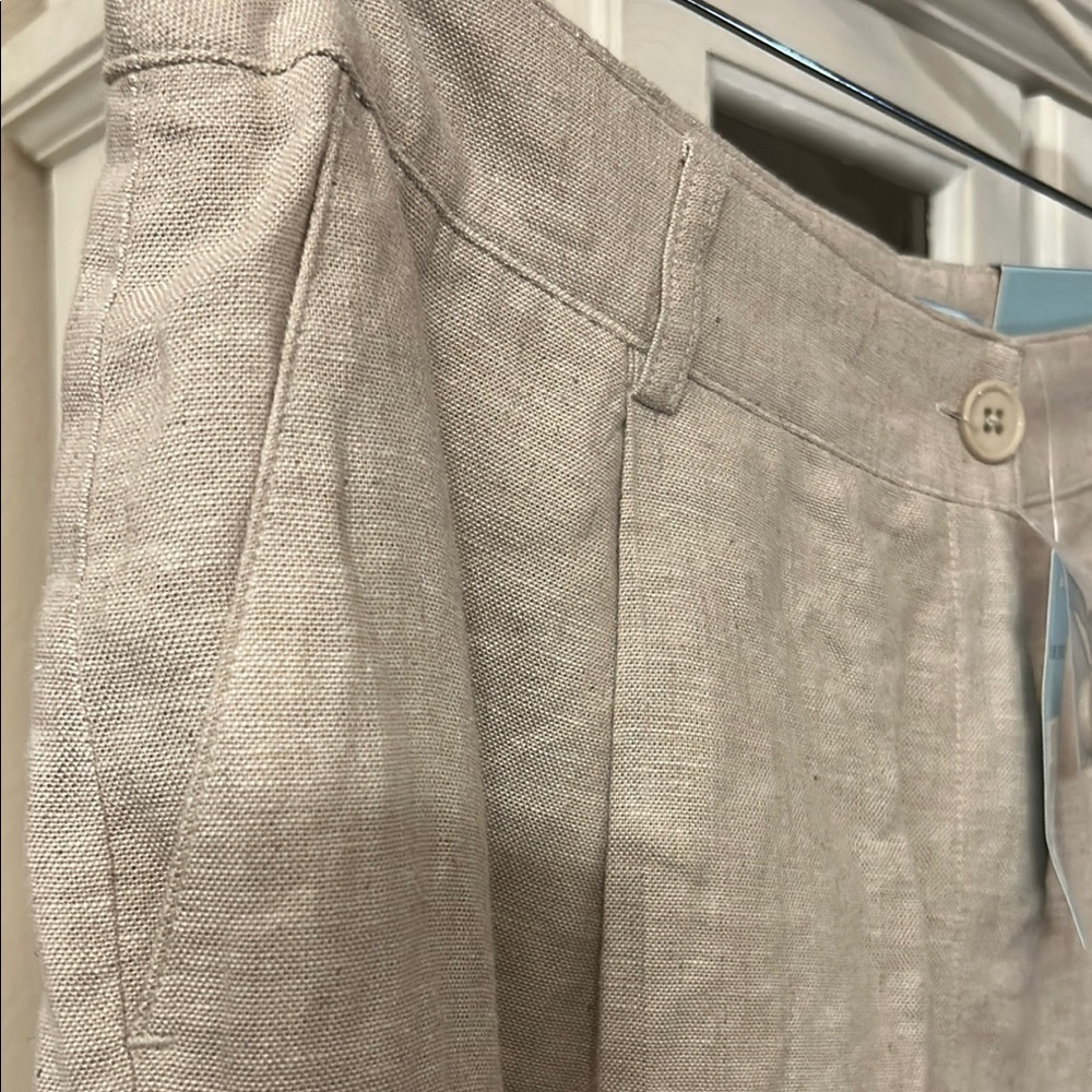 Blue Sol Linen oatmeal Shorts size 14 - Picture 3 of 6